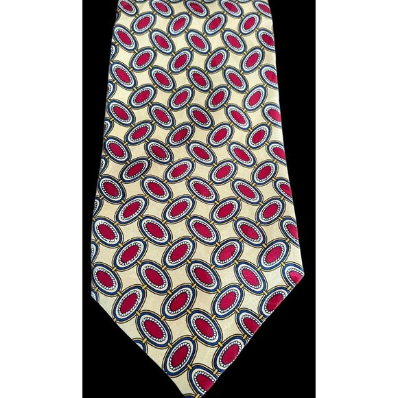 Robert Talbott Nordstrom Tie Men's Size 3.75" x 57" Yellow Red Geometric Print - Picture 2 of 7